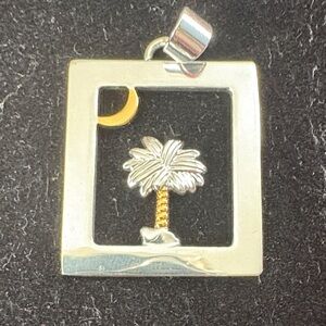 Palmetto SC Moon Gold and Silver Palm Tree Pendant by Best